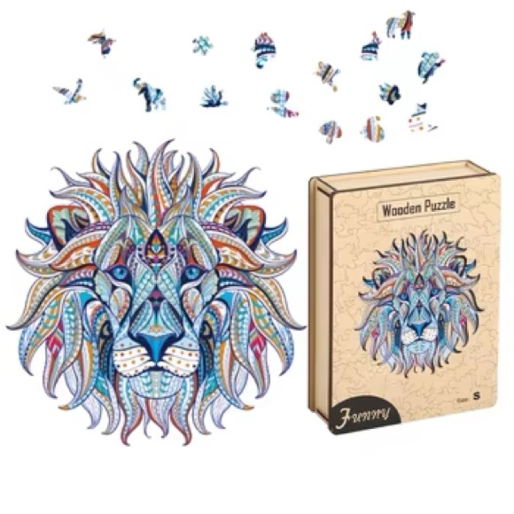 Lion Rare 3-D brain Wooden jigsaw puzzle new unopened